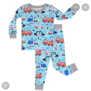 Little Sleepies Light Blue Emergency Vehicles Pajama Set